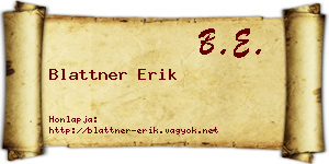 Blattner Erik névjegykártya
